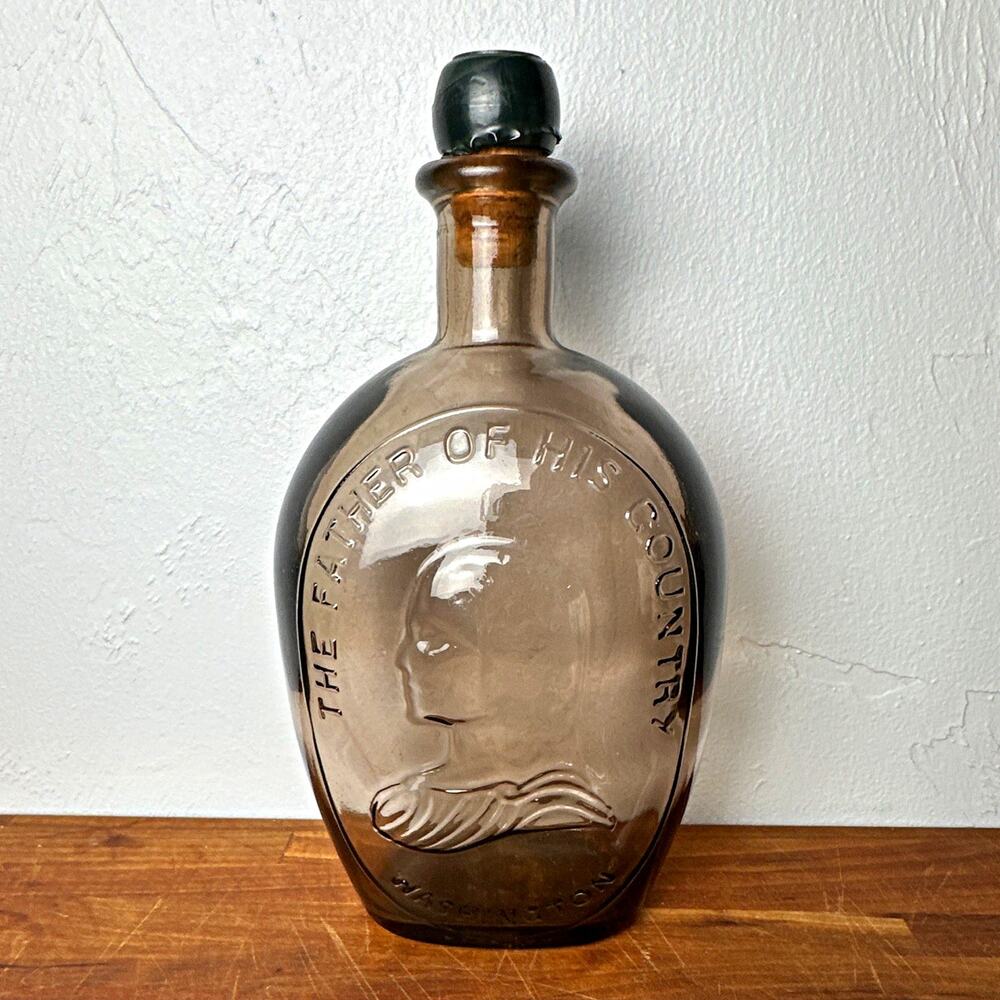 Wheaton Glass Bottle Decanter w/ Stopper, Washington, "Father of His Country"